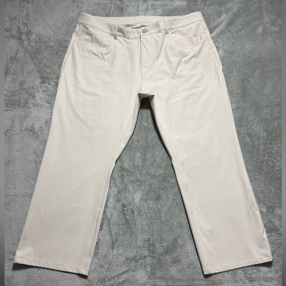 G/Fore 5 Pocket 4-Way Stretch Straight Leg Golf Pant Men's 38x28 Stone Beige